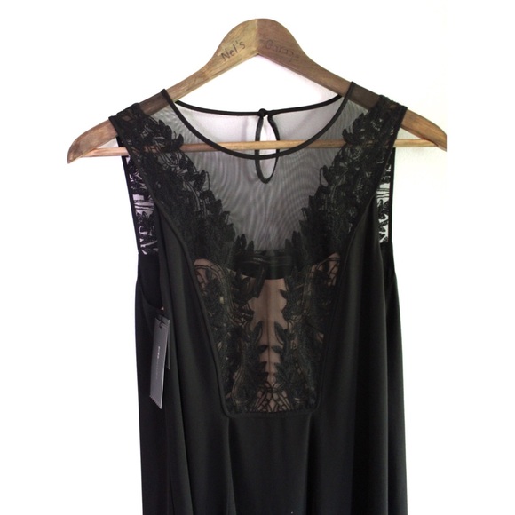 BCBGMaxazria NWT Cassidy Sleeveless Embroidered Lace High Low Dress 2 - Picture 4 of 8